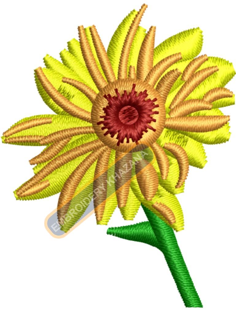 Sun Flower Embroidery Design