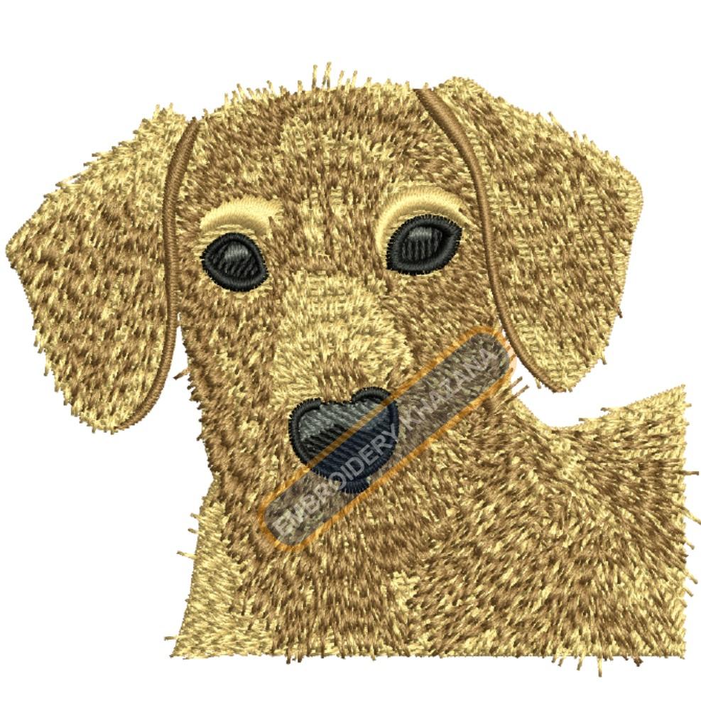 Dog Head Embroidery Design