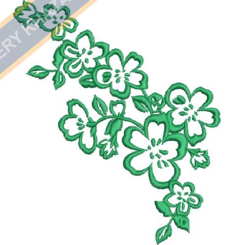 Green Flower Embroidery Design