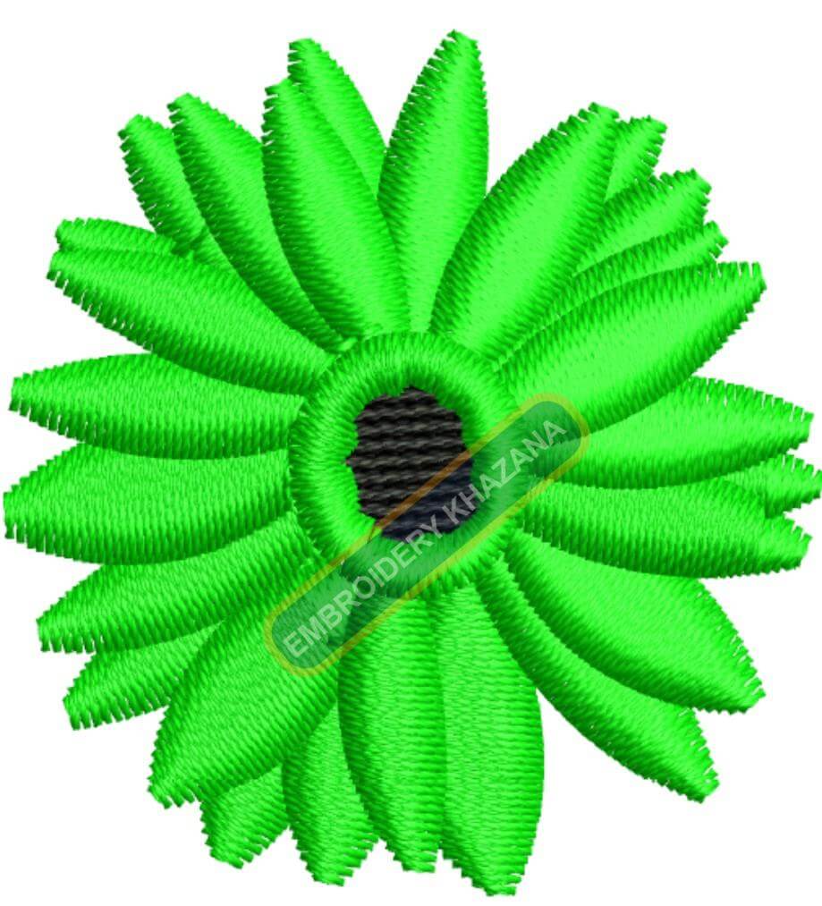 Green Flower Machine Embroidery Design
