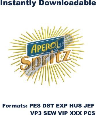 Aperol Spritz Logo Embroidery Design