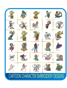 Cartoon Character Embroidery Designs