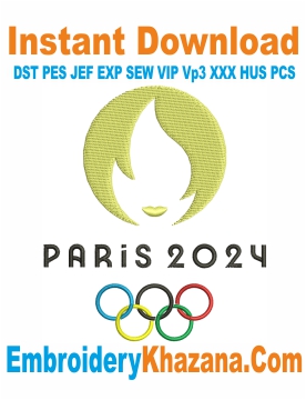 2024 Summer Olympics Logo Embroidery Design