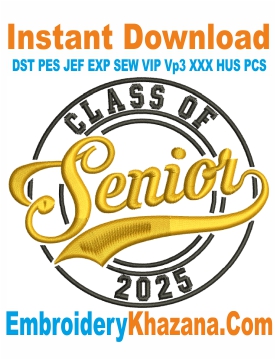 2025 Senior Class Embroidery Design