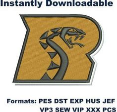 Arizona rattlers logo embroidery design