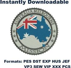 Australia Melbourne Commemorative Embroidery Design