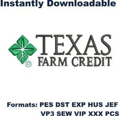 Texas Farm credit Logo embroidery design