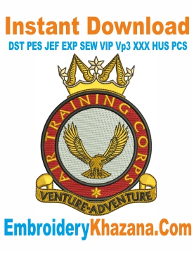 Air Training Corps Crest Embroidery Design