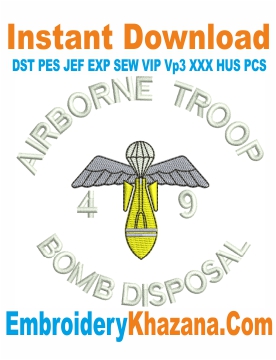 Airborne Troops Bomb Disposal Embroidery Design