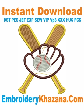 Applique Baseball Embroidery Design