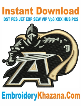 Army Black Knights Logo Embroidery Design