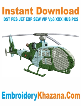 Army Helicopter Embroidery Design