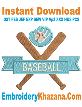 Baseball Machine Embroidery Design