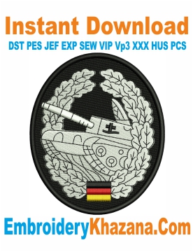 Beret Panzergrenadier Logo Embroidery Design