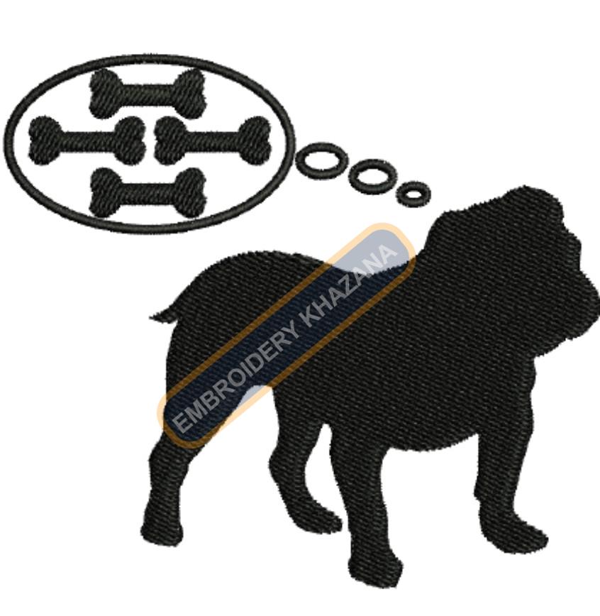 Black Dog Embroidery Design