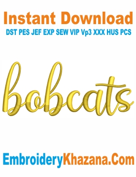 Bobcats 3D Puff Letters Embroidery Design