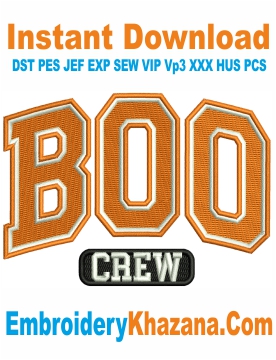 Boo Crew Embroidery Design