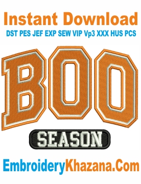 Boo Season Embroidery Design