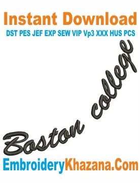 Boston College Letters Embroidery Design