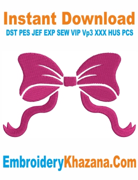 Bow Gift Ribbon Embroidery Design