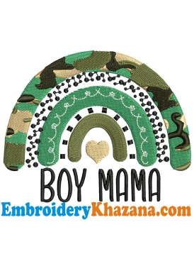 Boy Mama Monogram Embroidery Design