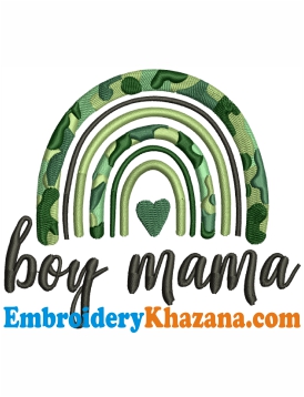 Boy Mama Rainbow Embroidery Design
