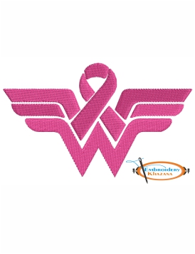 Breast Cancer Ribbon Embroidery Design