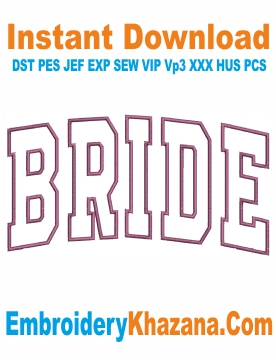 Bride Machine Embroidery Design