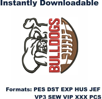 Bulldogs Football Embroidery Designs