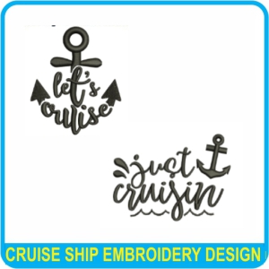 Cruise ship embroidery design