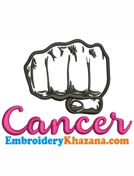 Crush Cancer Embroidery Design