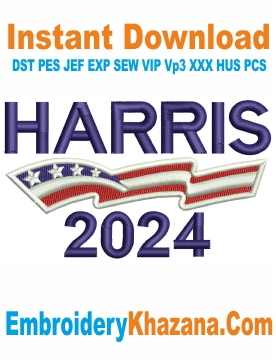 Kamala Harris Cap Embroidery Design