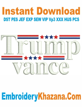 Trump Vance Cap Embroidery Design