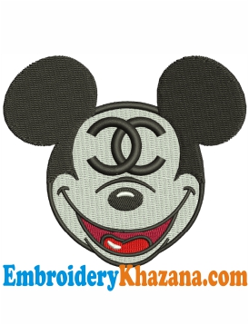 Chanel Mickey Mouse Embroidery Design