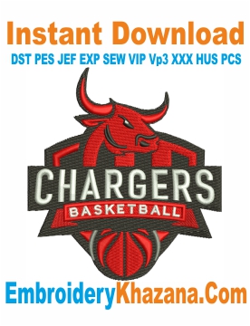 Chargers Basketball Club Embroidery Design