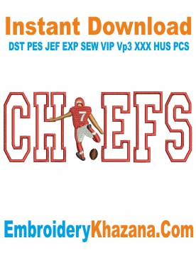 Chiefs Football Embroidery Design