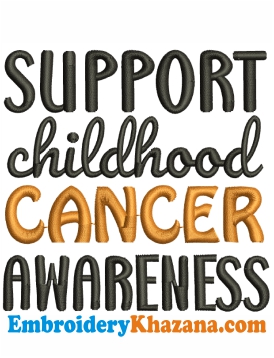 Childhood Cancer Awareness Embroidery Design