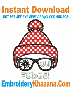 Oh Fudge Christmas Cap Embroidery Design