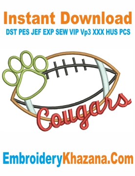 Cougars Embroidery Design