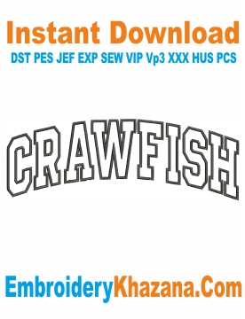 Crawfish Embroidery Design