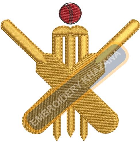 Cricket Stamp and Ball Embroidery Design