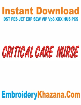 Critical Care Nurse Embroidery Design