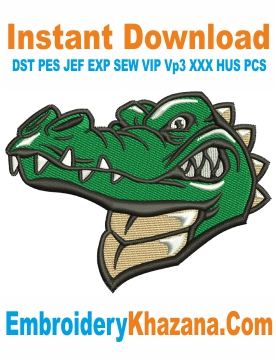 Crocodile Alligator Embroidery Design