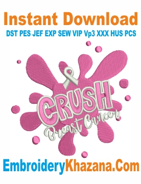 Crush Breast Cancer Embroidery Design