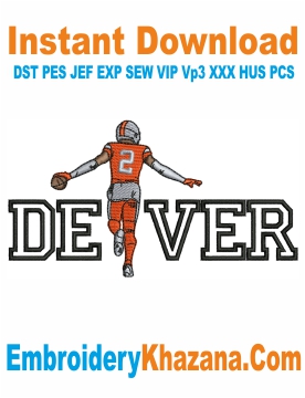 Denver Broncos Player Embroidery Design