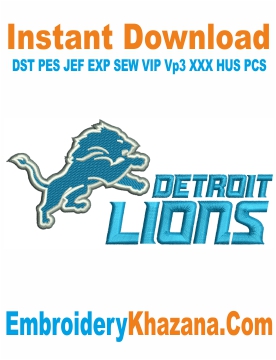 NFL Detroit Lions Logo Embroidery Design