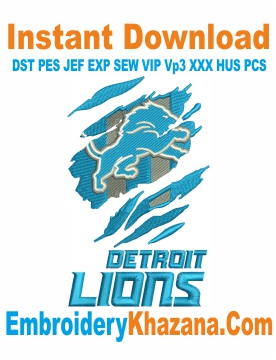 Logo Detroit Lions Embroidery Designs