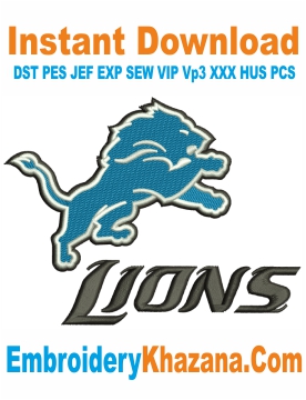 Detroit Lions Embroidery Designs