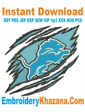 Logo Detroit Lions Embroidery Design