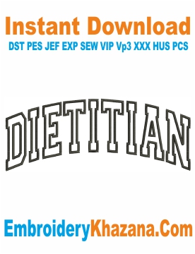 Dietitian Embroidery Design